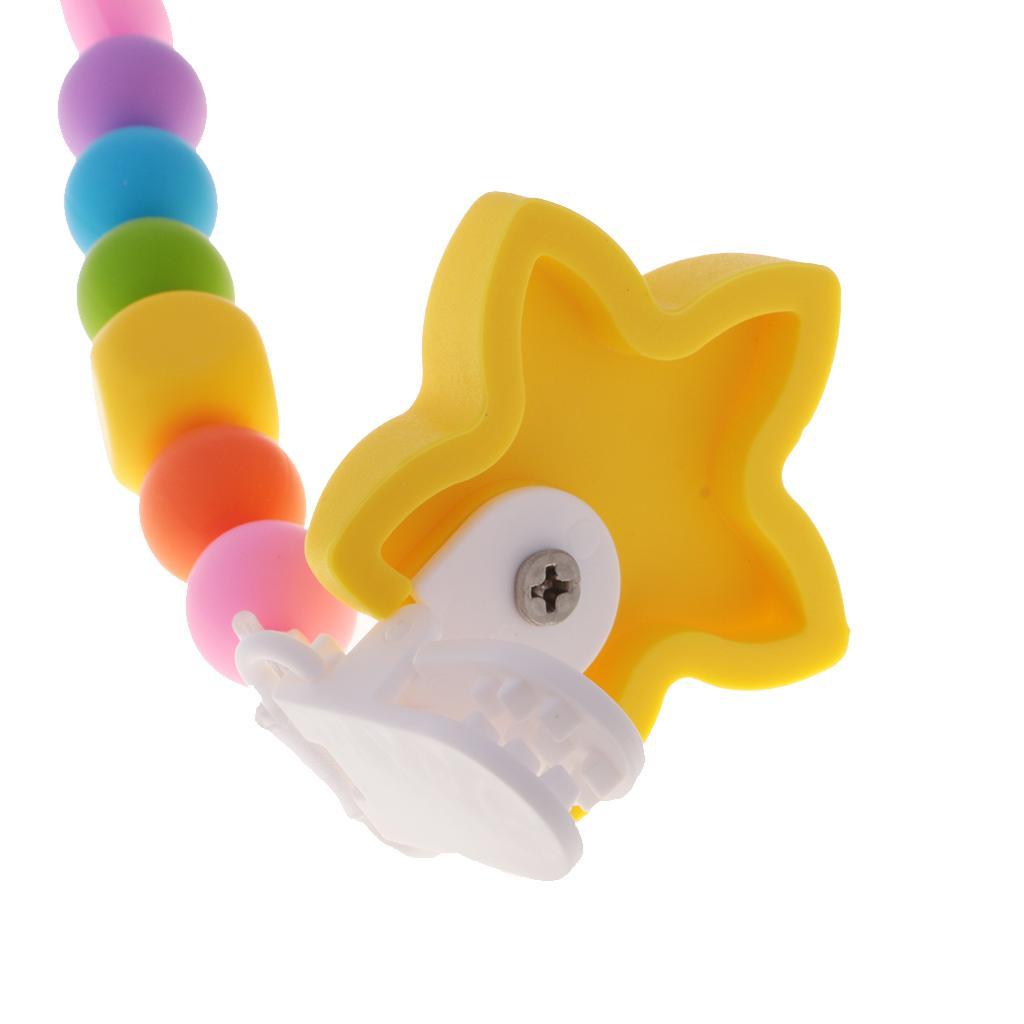 2 In 1 UUnisex Baby Pacifier Clip Food Grade Silicone Teether Beads BPA Free Chain for Drooling and Teething Baby