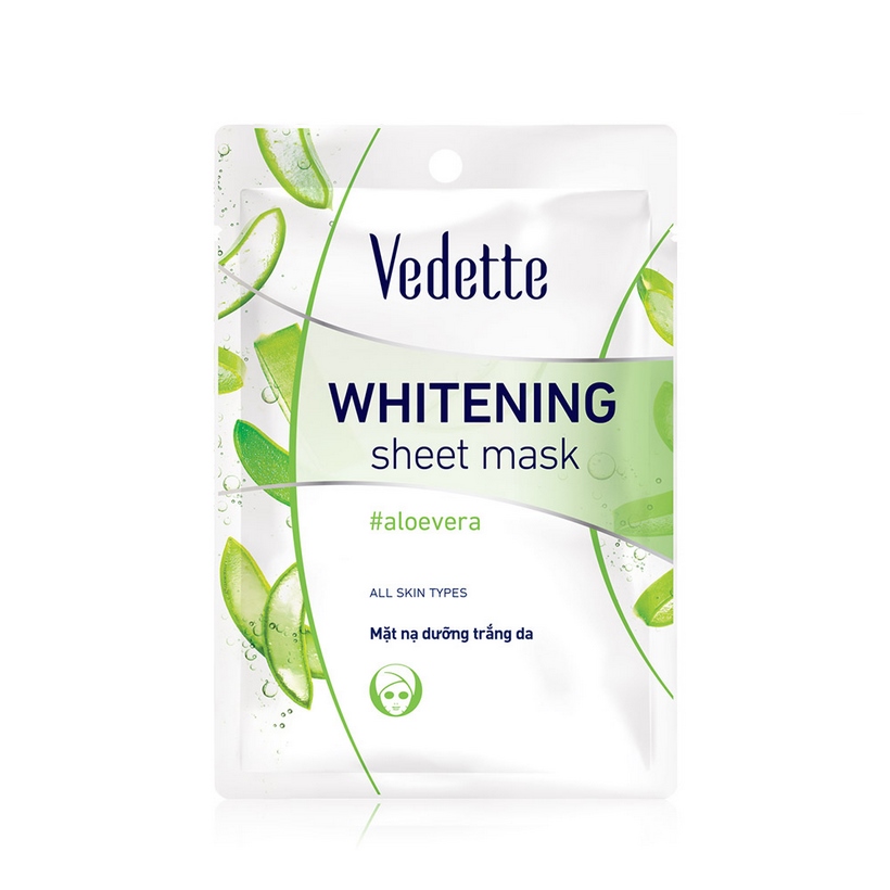 Mặt nạ giấy dưỡng trắng da Nha đam Vedette Whitening Mask Aloe 22ml