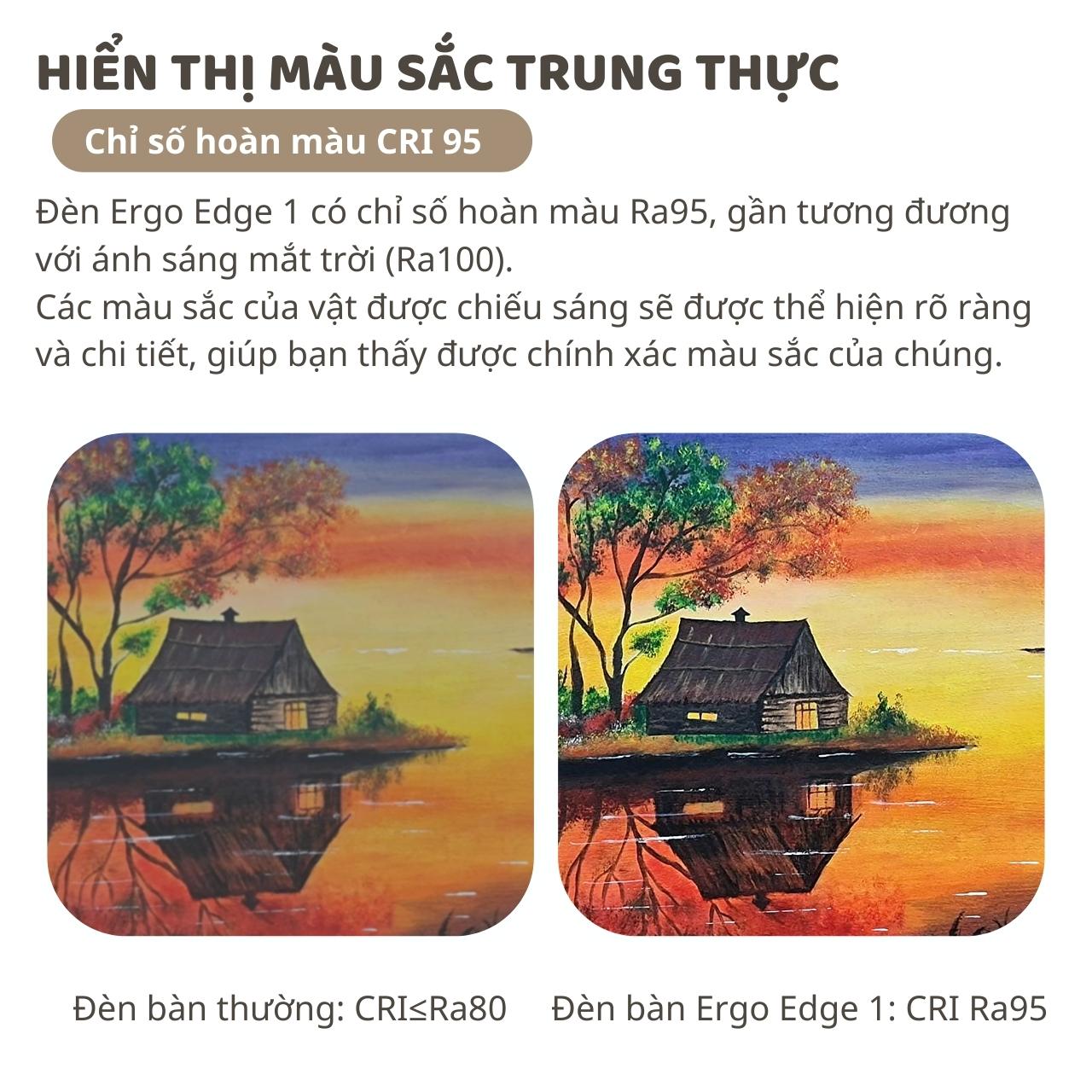Đèn bàn học Led bảo vệ mắt Ergo Edge 1 DandiHome chống cận để làm việc, đọc sách cao cấp có thể kéo dài và gấp gọn - 3 chế độ sáng thông minh