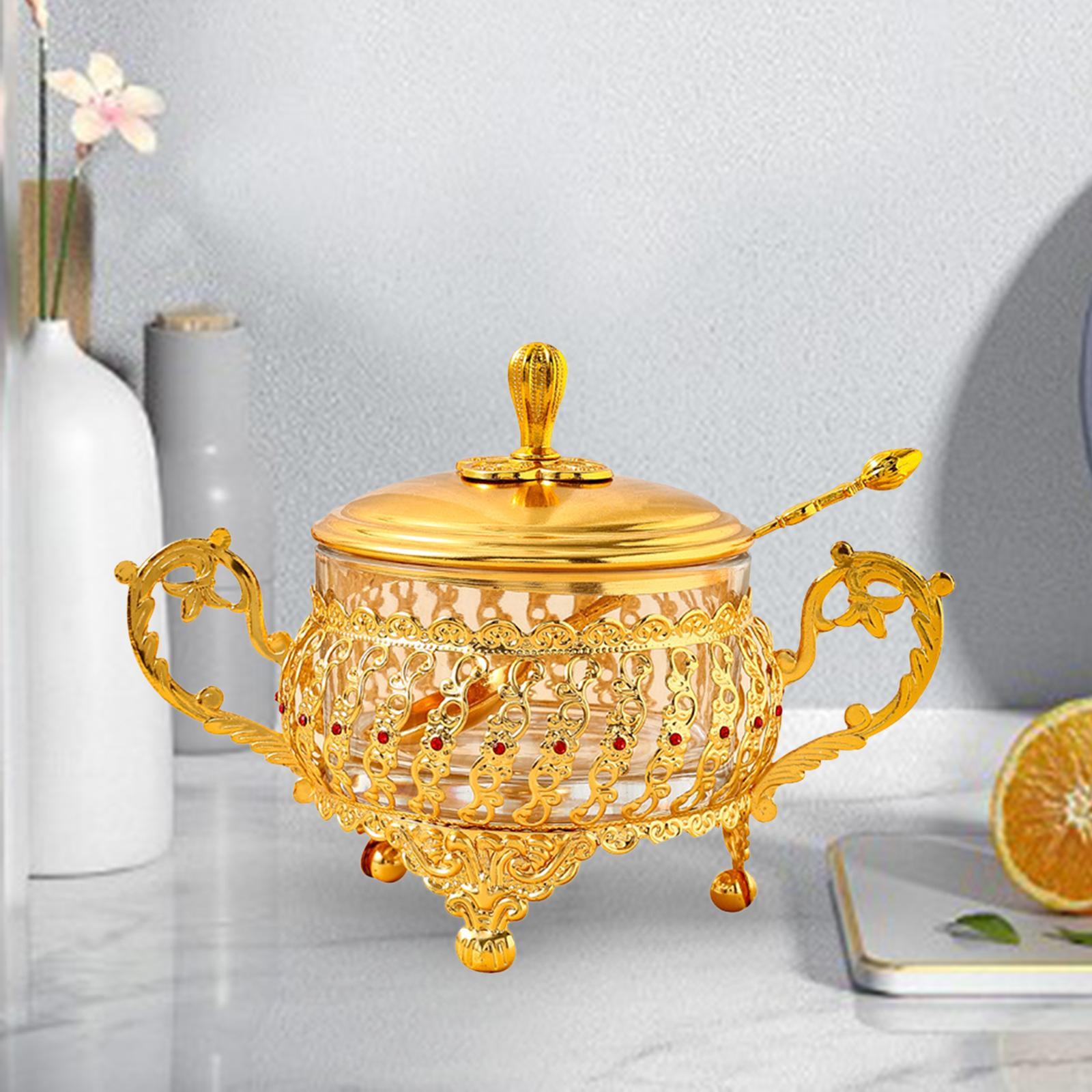 Sugar Bowl with Lid Spoon Sugar Container for Kitchen Restaurant Bar