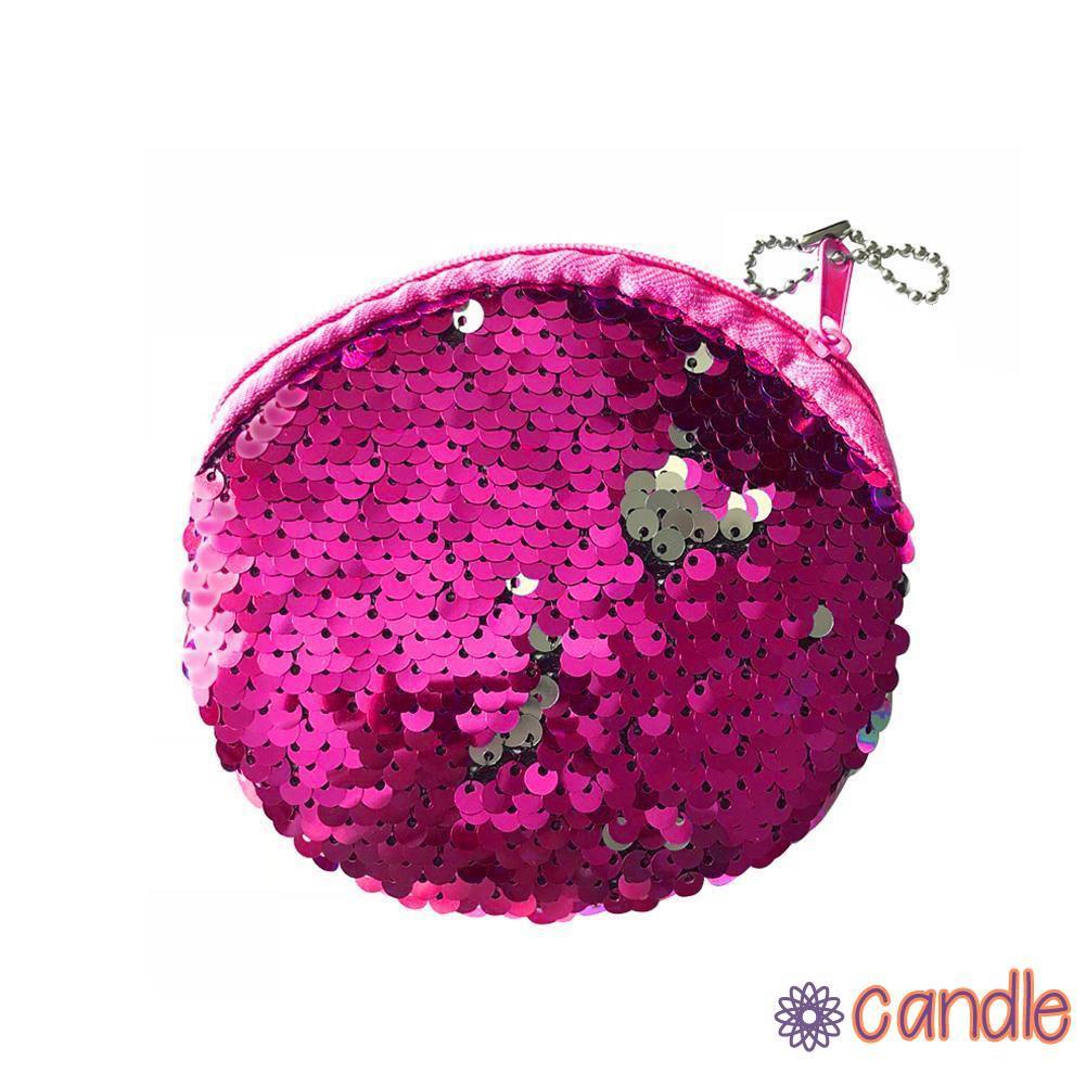 Ví Tròn Đựng Tiền Xu Đính Sequin Lấp Lánh Cho Nữ