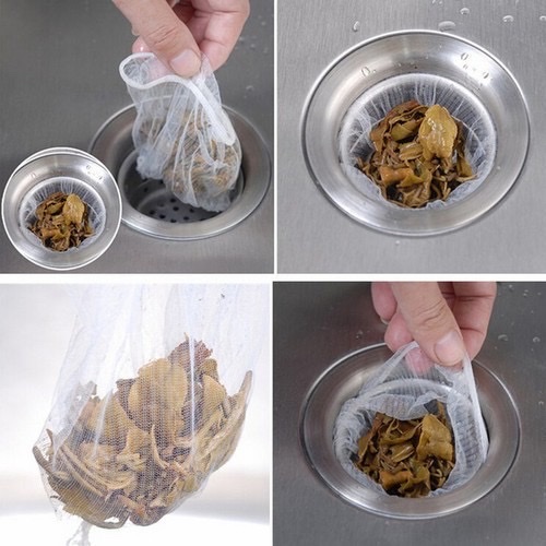 Set 100 túi lưới lọc rác , chặn rác bồn rửa chén , nhà vệ sinh ,chống tắc ngẽn ,túi bọc trái cây hoa quả siêu bền , có chun 2 đầu co giãn tiện lợi