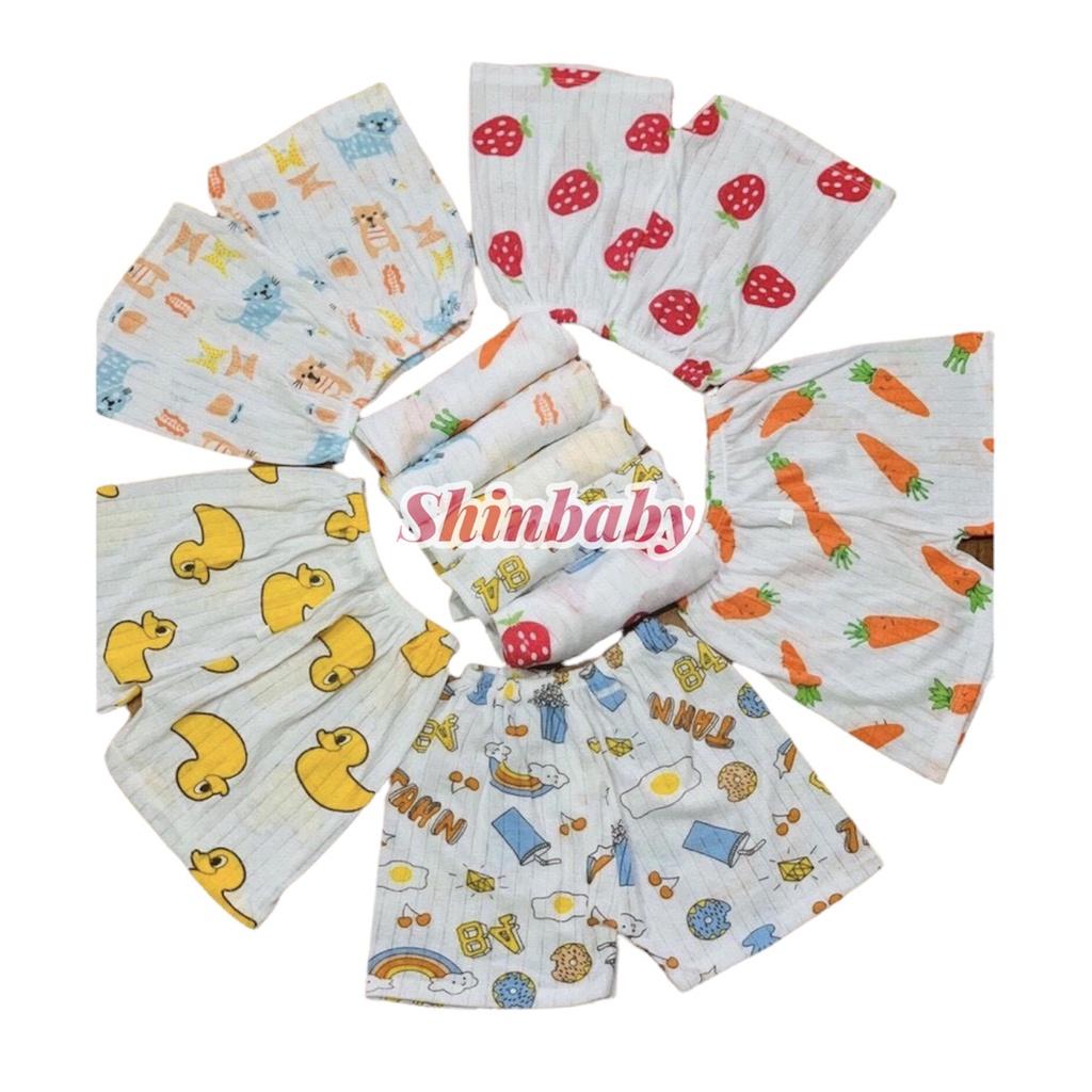 Set 5 quần đùi cotton giấy mỏng mát cho bé với nhiều họa tiết đáng yêu