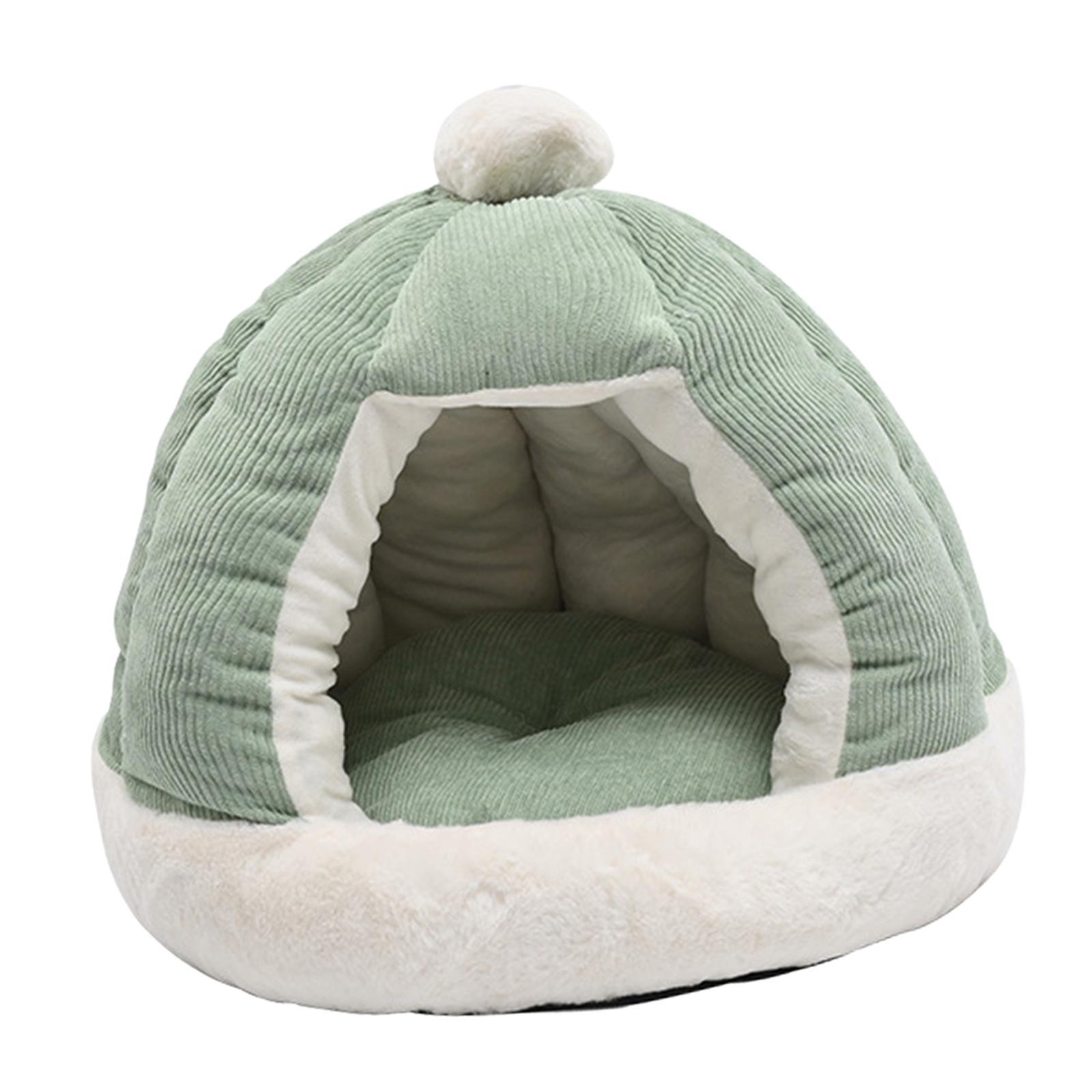 Cute Cat Bed Kitten Cave Kitten House Comfortable Portable Kitty Hut with Cushion Dog Bed Anti Slip Warm Nest Decorative Dog Kennel Pet Bed