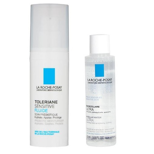 Combo La  Sữa Dưỡng Làm Dịu Và Bảo Vệ Da Quá Nhạy Cảm Roche-Posay Toleriane Fluide 40ml + Nước Tẩy Trang Dành Cho Da Nhạy Cảm La Roche 50ml