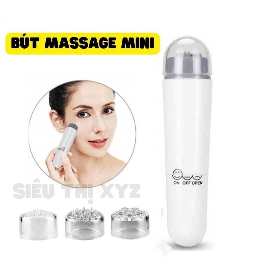 Bút Rung Massage Mini Tay Cầm Không Dây Tích Hợp 4 Đầu Mát Xa Loại Bỏ Nếp Nhăn, Mát Xa Vai Gáy Nhỏ Gọn, Tiện Lợi