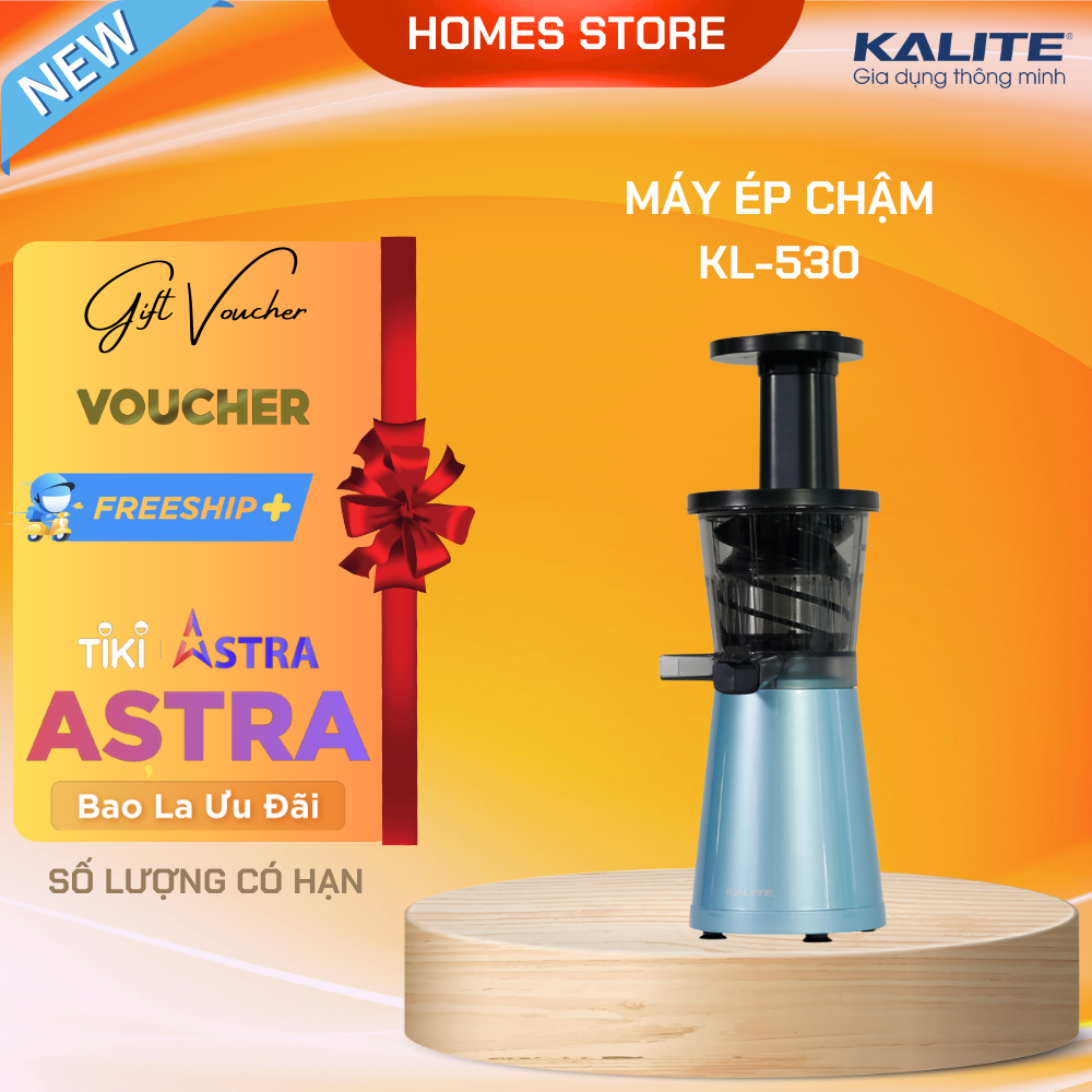 Máy Ép Chậm Kalite KL-530 Tiêu Chuẩn Châu Âu Dung Tích 400 ML Công Suất 200 W - Hàng Chính Hãng