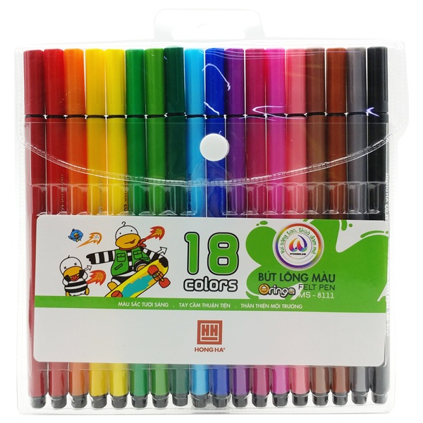 Bút Lông Màu HH 12/18 Màu Không Độc Hại, An Toàn Cho Người Sử Dụng Hình Ảnh Bản Quyền Vịt Oringa Dễ Thương, Màu Sắc Chuẩn Mỹ Thuật Tươi Sáng