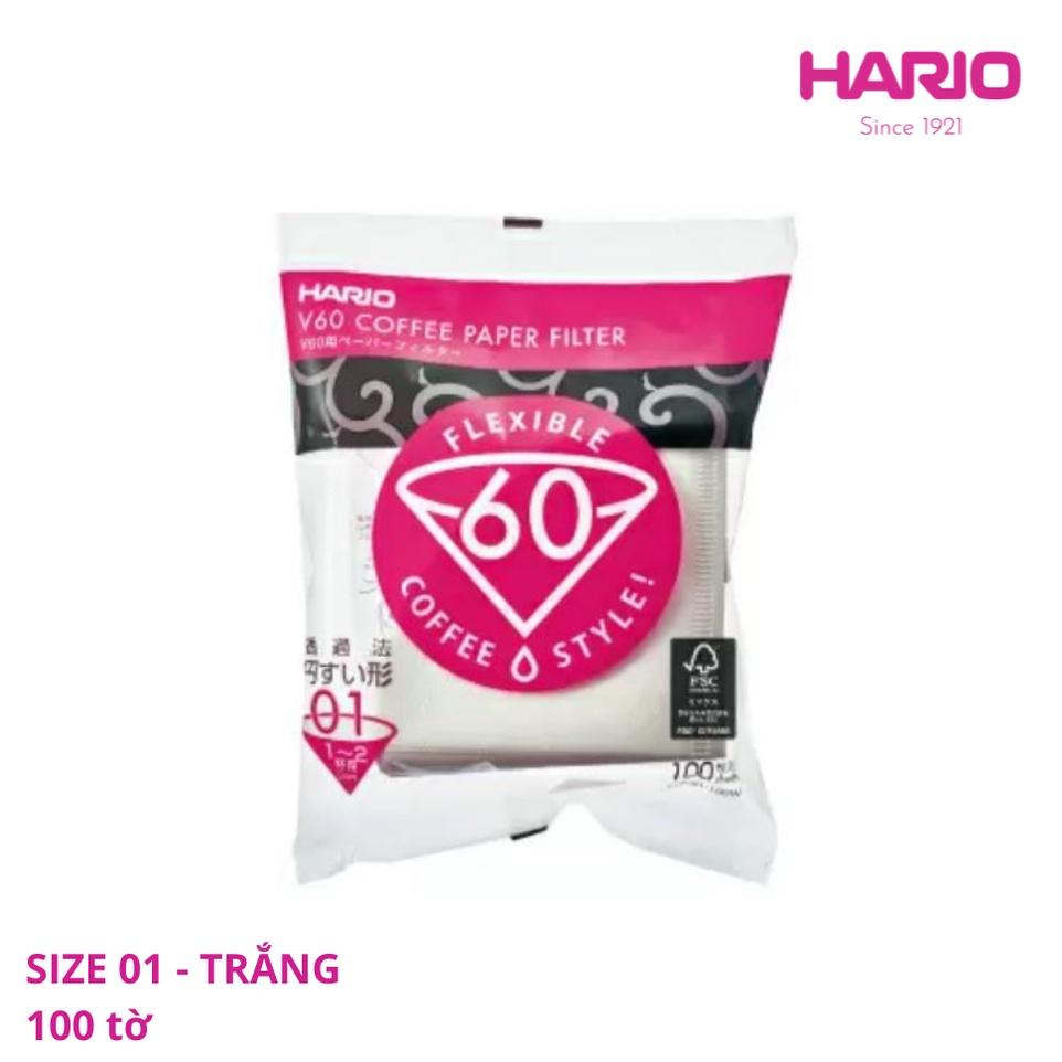 Giấy lọc cà phê Hario V60 màu trắng – chính hãng
