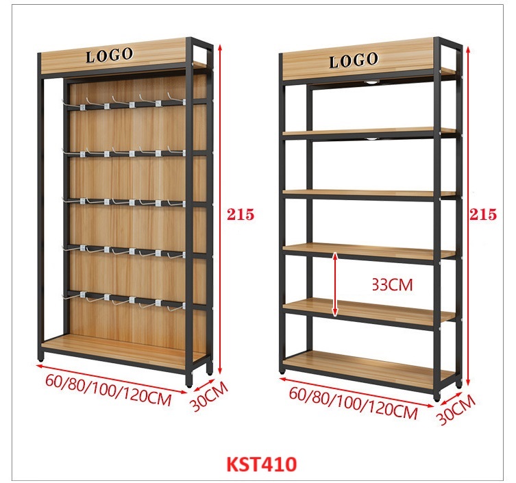 Kệ trưng bày sản phẩm, hàng hóa , kệ trang trí khung sắt mặt gỗ KST410 - Nội thất lắp ráp Viễn Đông Adv