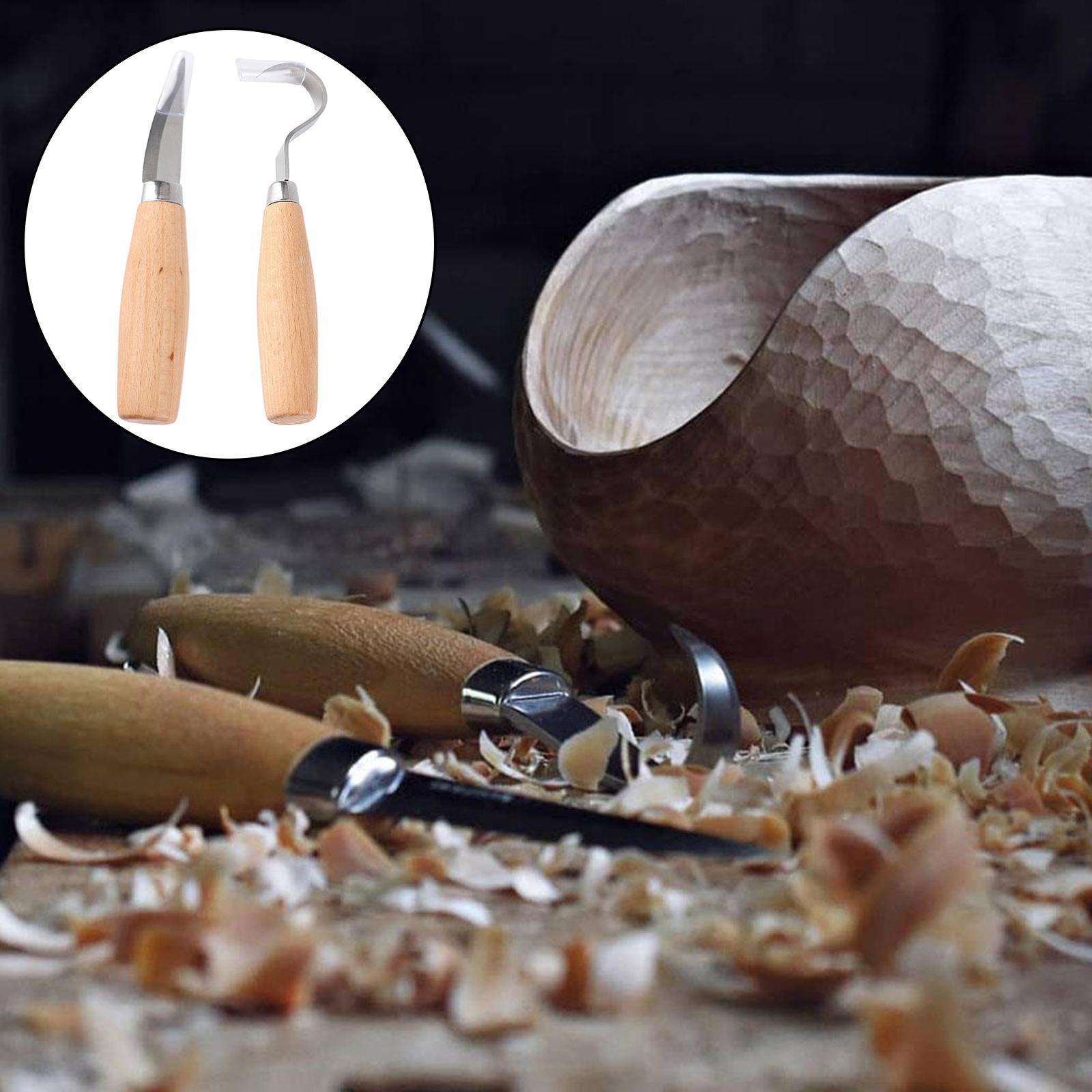 2Pcs Wood Carving Kit Woodworking DIY Cutting Tool Craft Art Projects