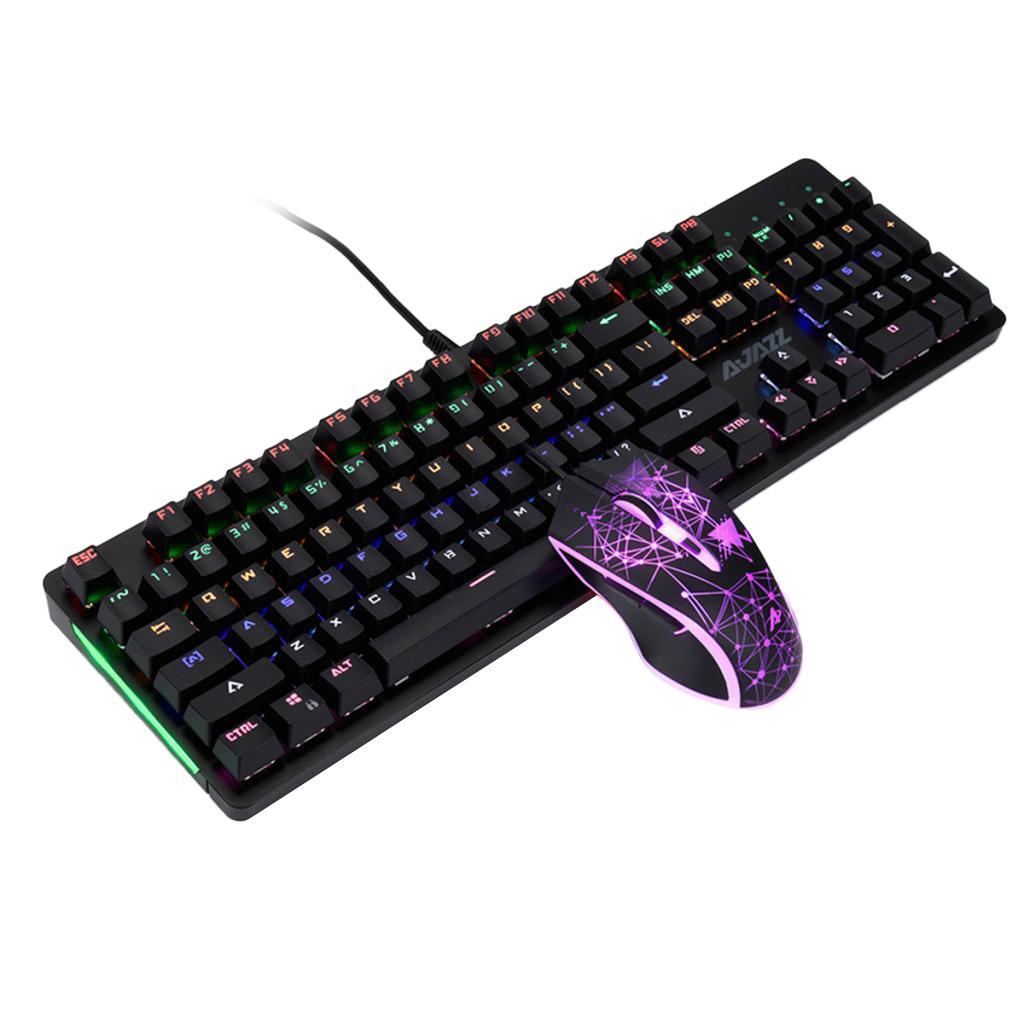 Gaming Keyboard and Mouse Combo Wired Lights Keypad Adjustable DPI Mice