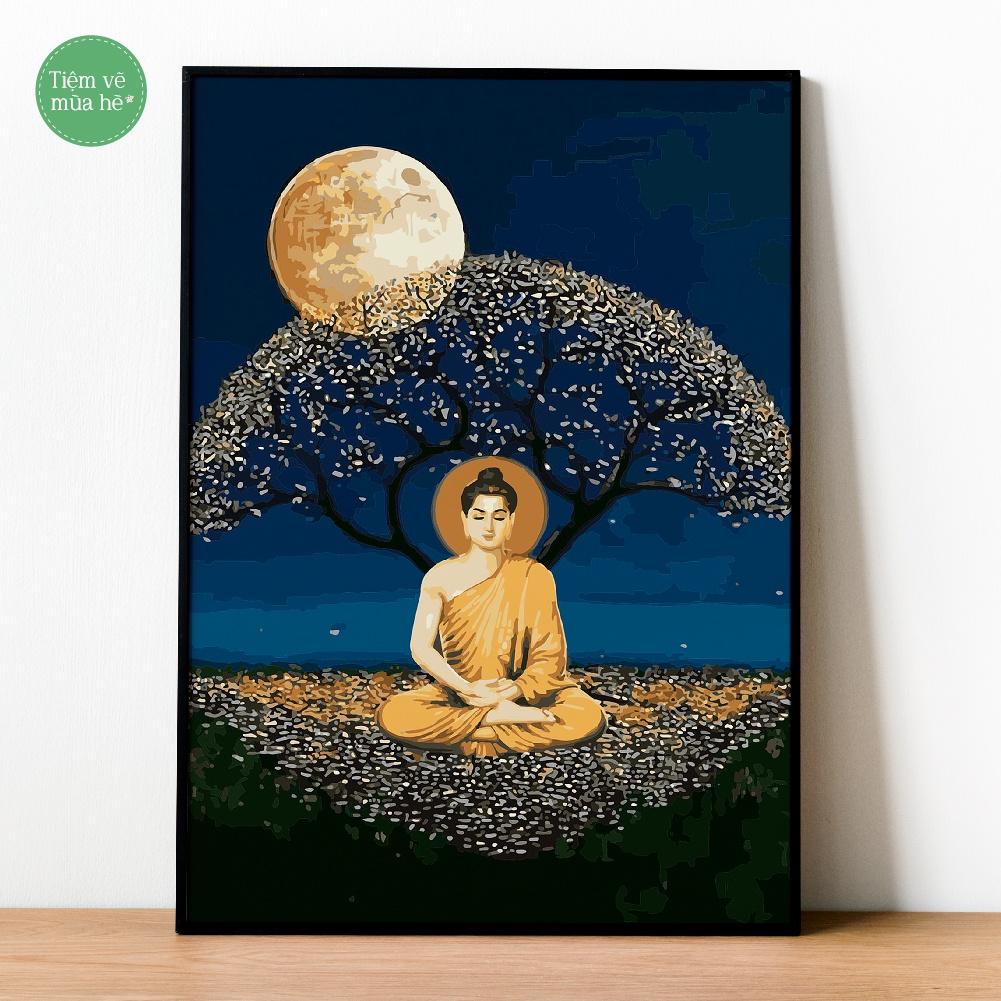 Tranh tô màu theo số Phật 05 đã căng khung 40x50cm