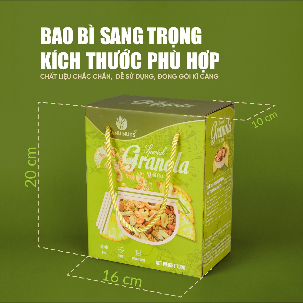 Ngũ cốc granola siêu hạt Special TANU NUTS túi nhỏ tiện lợi mix hạt dinh dưỡng tốt cho bà bầu, ăn kiêng giảm cân