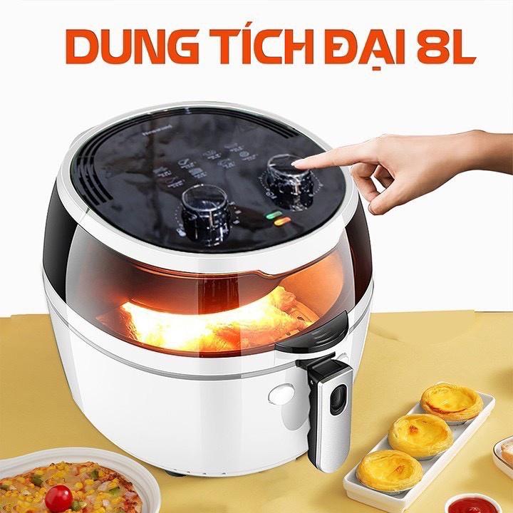 Nồi Chiên Không Dầu Nine Shield Cho Gia Đình Dung Tích 8L Đa Năng Cực Tiện Lợi