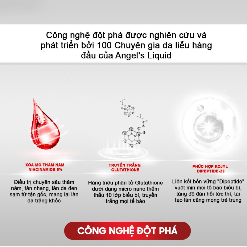 Bộ 3 sản phẩm truyền trắng, mờ thâm nám Angel's Liquid