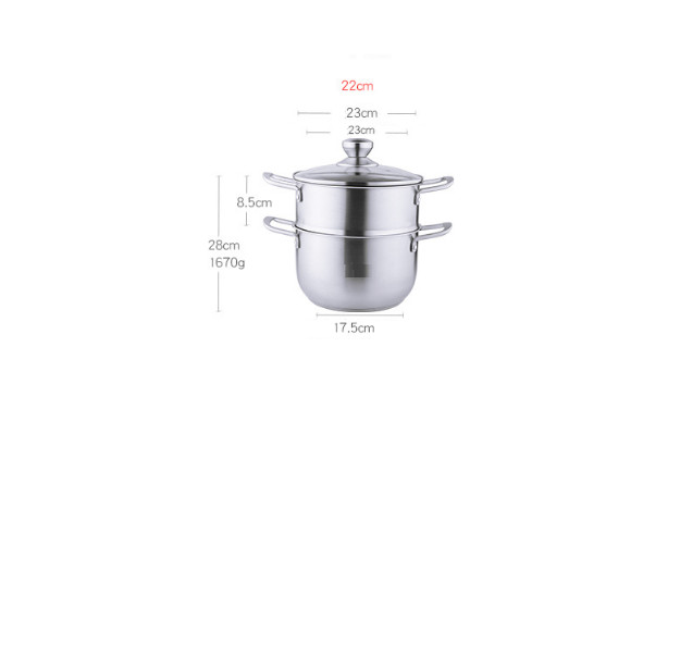 Set nồi xửng hấp inox 304 - 22x28cm 1670g