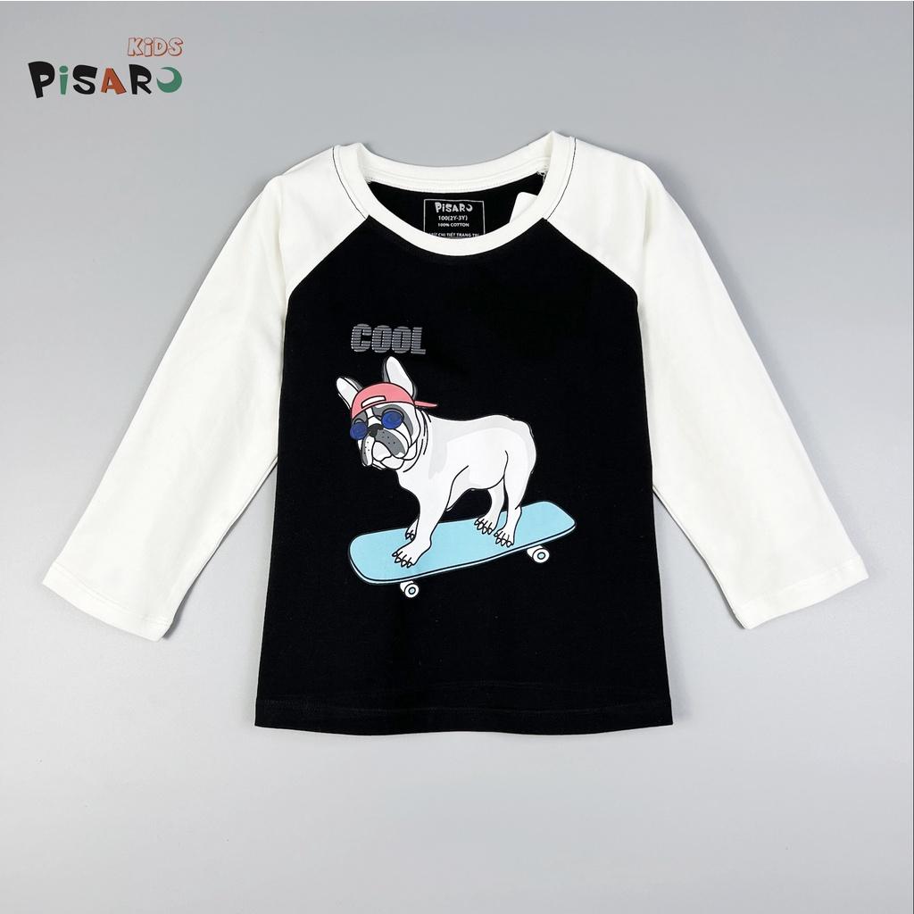 Áo thun dài tay bé trai và bé gái Pisaro vải Cotton cao cấp