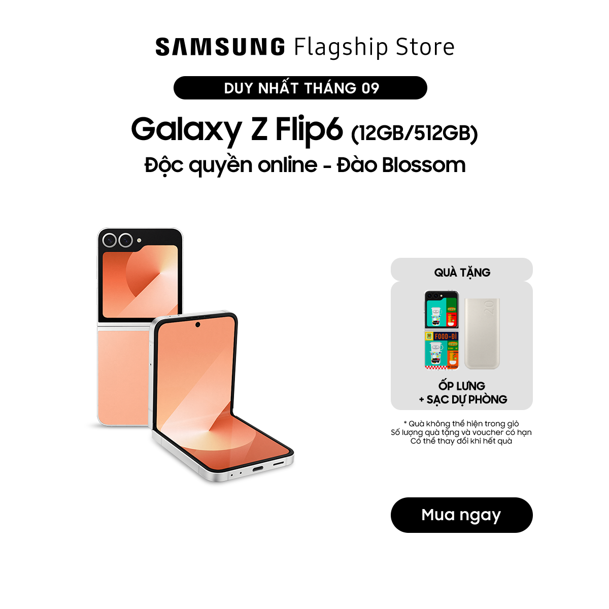 Điện thoại Samsung Galaxy Z Flip6 12GB/512GB - Độc quyền online - Hàng chính hãng