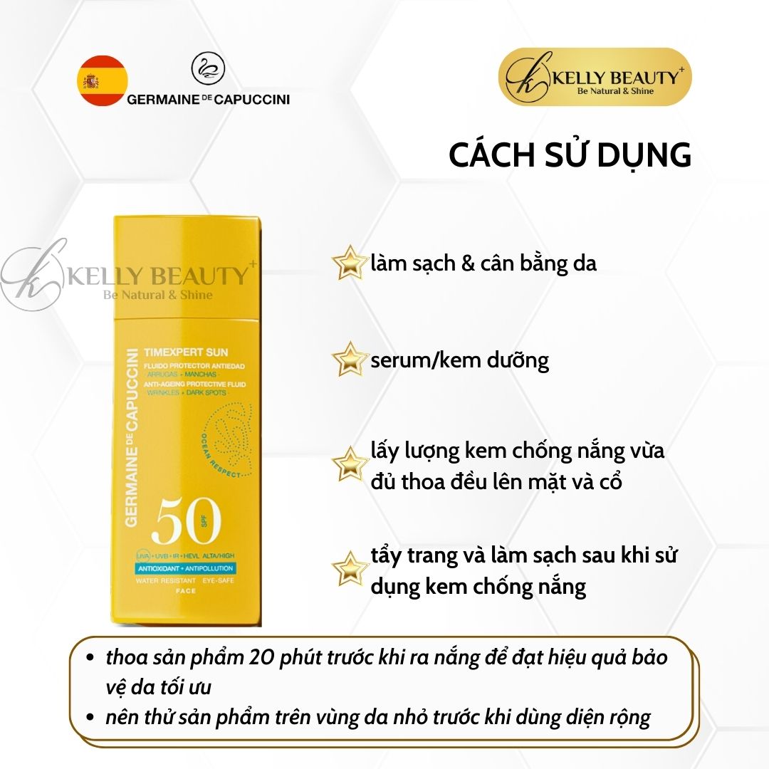 Nhũ Tương Chống Nắng Sinh Học Germaine Timexpert Sun Anti-Ageing Protective Fluid SPF 50 - Kelly Beauty