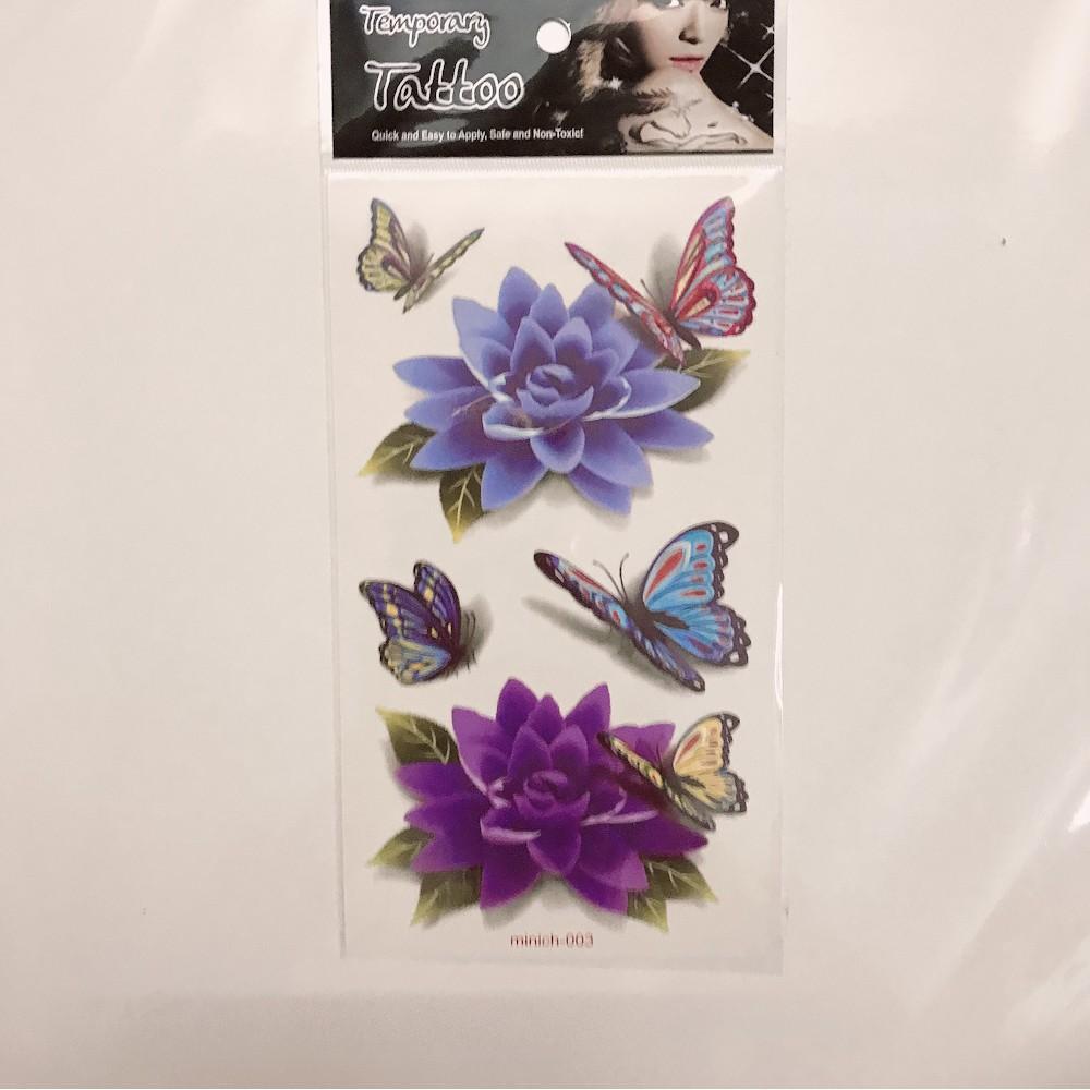 Hình xăm dán hoa sen xanh 10x20cm- tặng đồng size khi mua từ 5 tấm