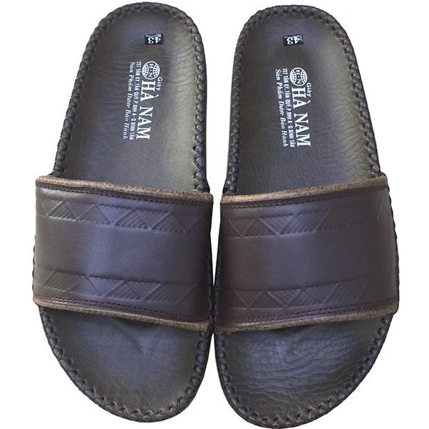 Dép Nam Quai Ngang HÀ NAM Da Bò Thật Cao Cấp DN267C