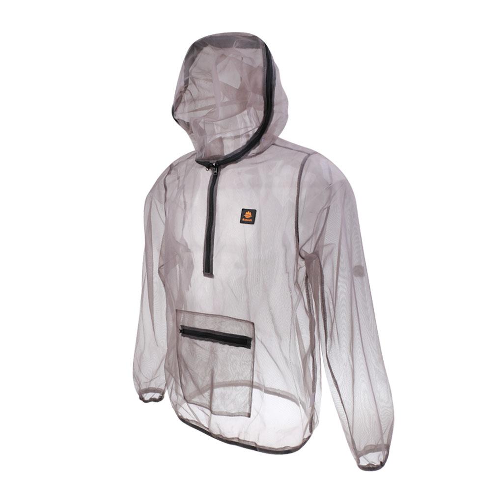 3xAnti-mosquito Mesh Clothing Bee Bug Quick-dry Repellent Suit - Gray XL