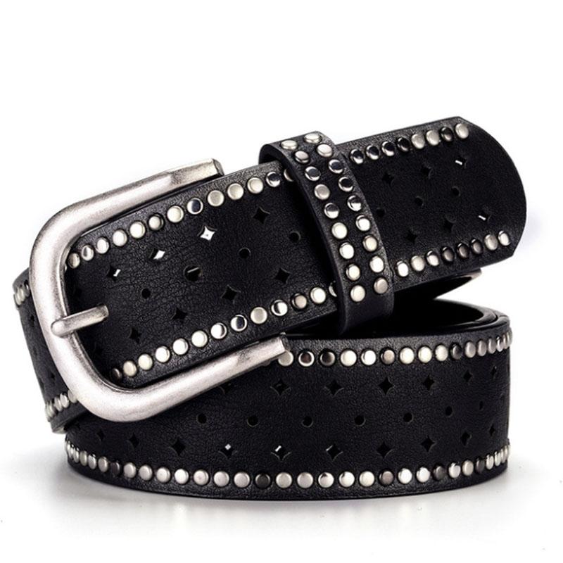 Thời Trang Nữ Dây Punk Khóa Vàng Dây Dạo Phố Dây Lưng Nữ Cao Cấp Nữ Hồng Rock Dây Ceinture Femme