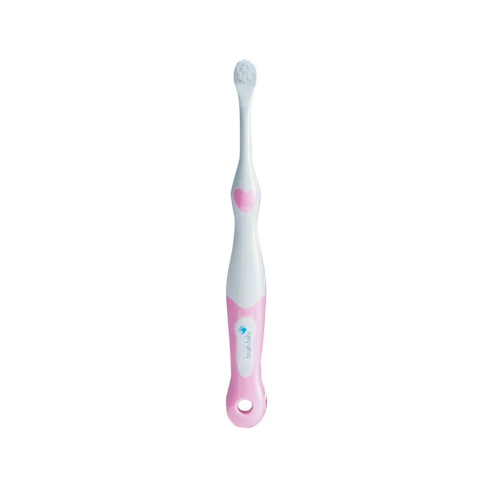 Brush-Baby Bàn chải đánh răng giai đoạn 1 với lông bàn chải mềm mại dịu nhẹ cho bé (0-18 tháng)