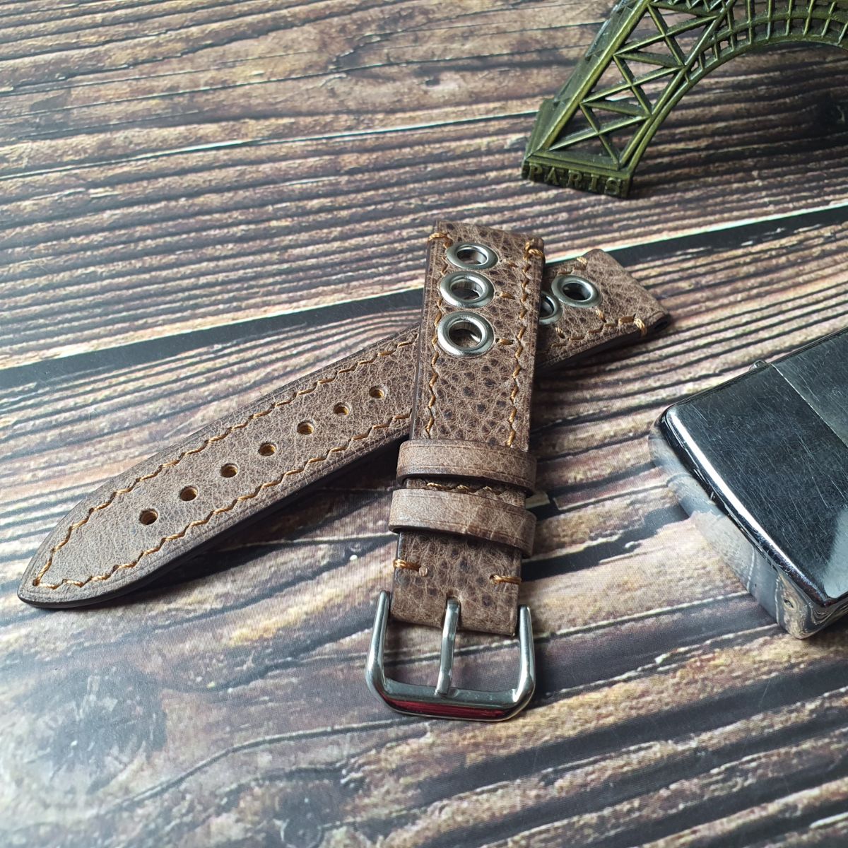 Dây đồng hồ nam dây da thủ công da bò sáp AL113 CAM KẾT CHẤT LƯỢNG - Y HÌNH - BH 3 năm Size 20/Size 22
