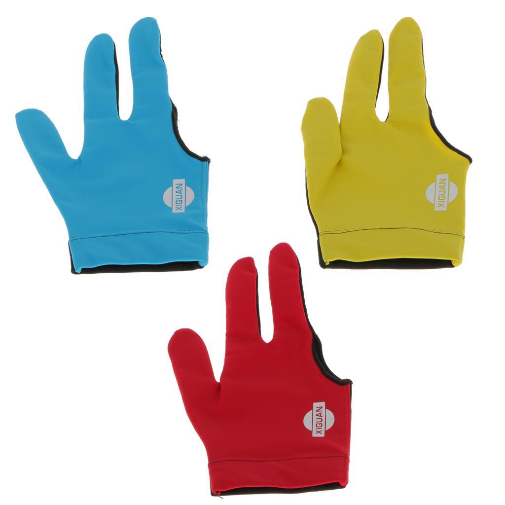 2-10pack Nylon Three Finger Right Hand Snooker Billiard Cue Pool Glove Blue