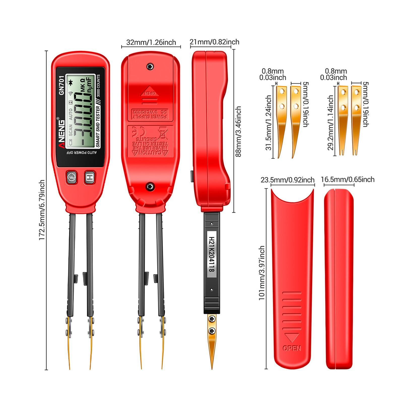 Digital SMD Tester/ Resistance Capacitance Meter/ LCD Screen Handheld Continuity Resistor Tester Multimeter