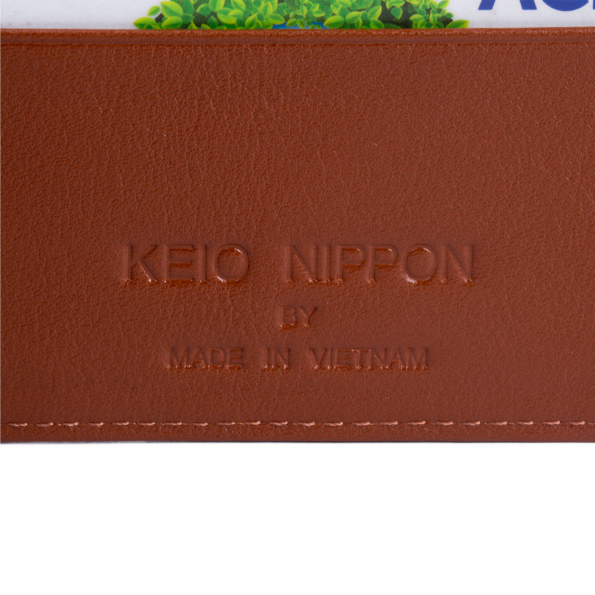 Hình ảnh Ví Nam Vân Cá Sấu KEIO NIPPON Da Bò Nhập Khẩu Italia, Kích thước 12x9.5 cm, Khóa Kéo DBVCS12