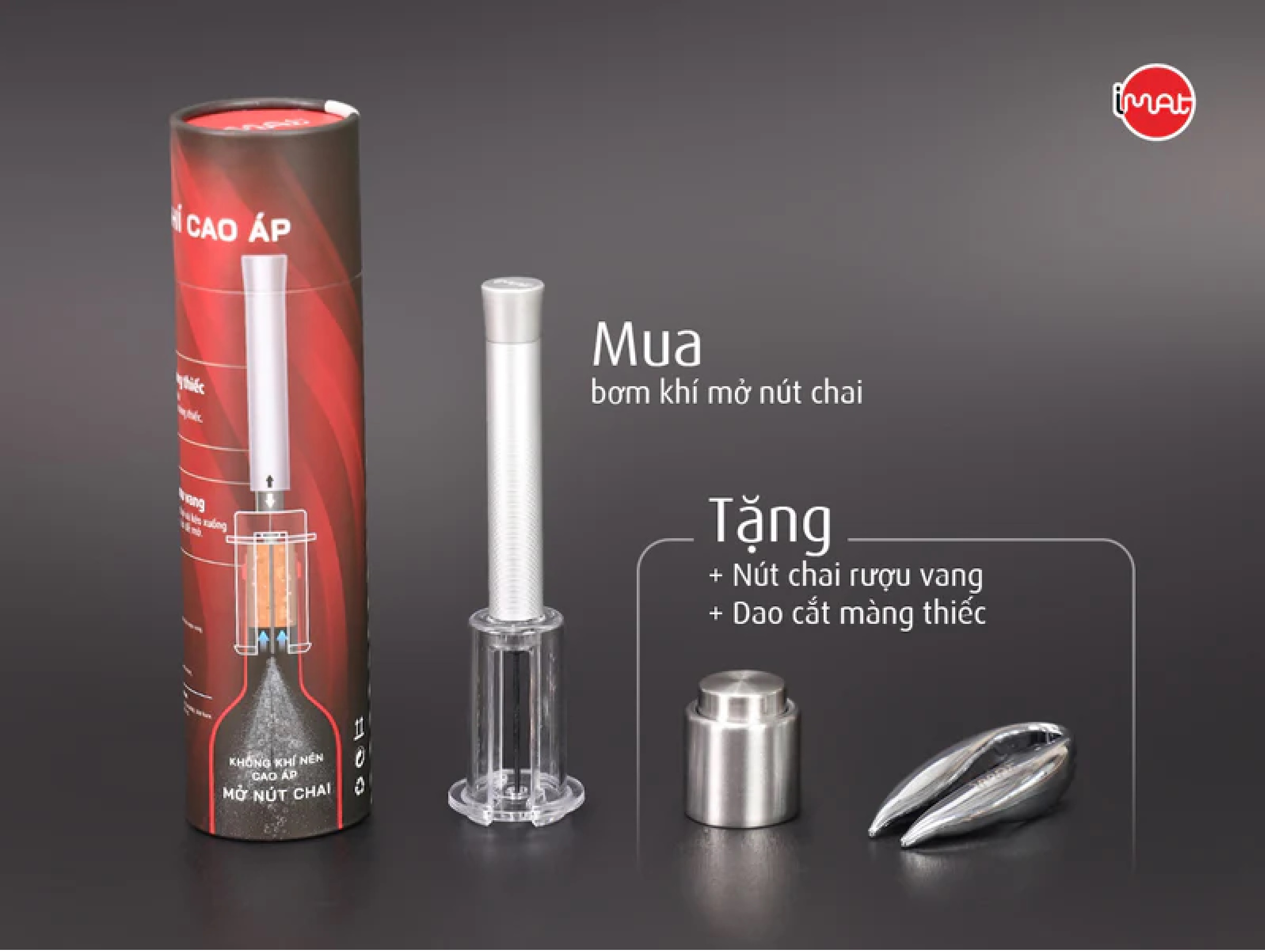 Dụng cụ mở rượu khí cao áp - Khuyến mại: Mua 1 Tặng 2
