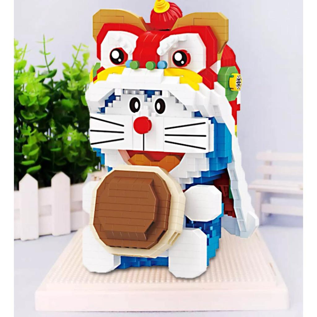 Đồ chơi trẻ em chú mèo Doraemon múa lân dễ thương cho dịp Tết 2023