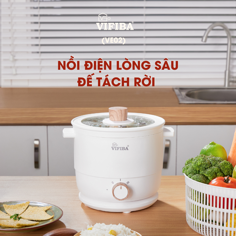 Nồi lẩu điện mini đa năng siêu tốc chống dính cao cấp Homea2z , nồi điện lòng sâu có đế và nồi tách rời