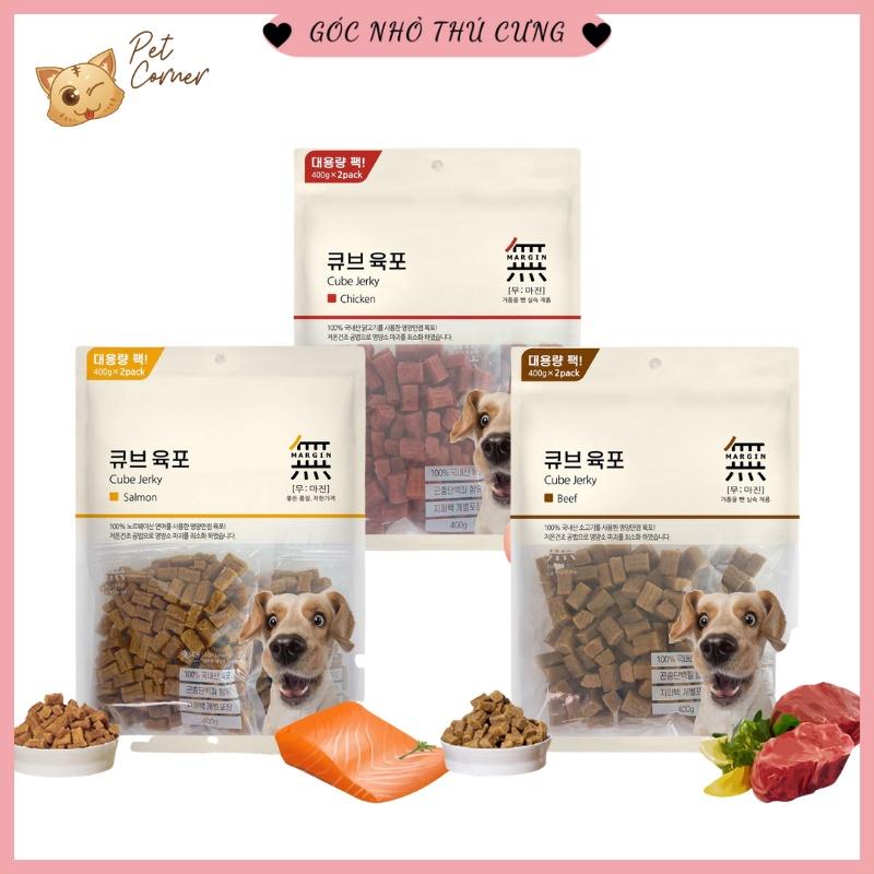 Viên thịt bò, gà và cá hồi Bowwow Cube Jerky - Snack cho chó