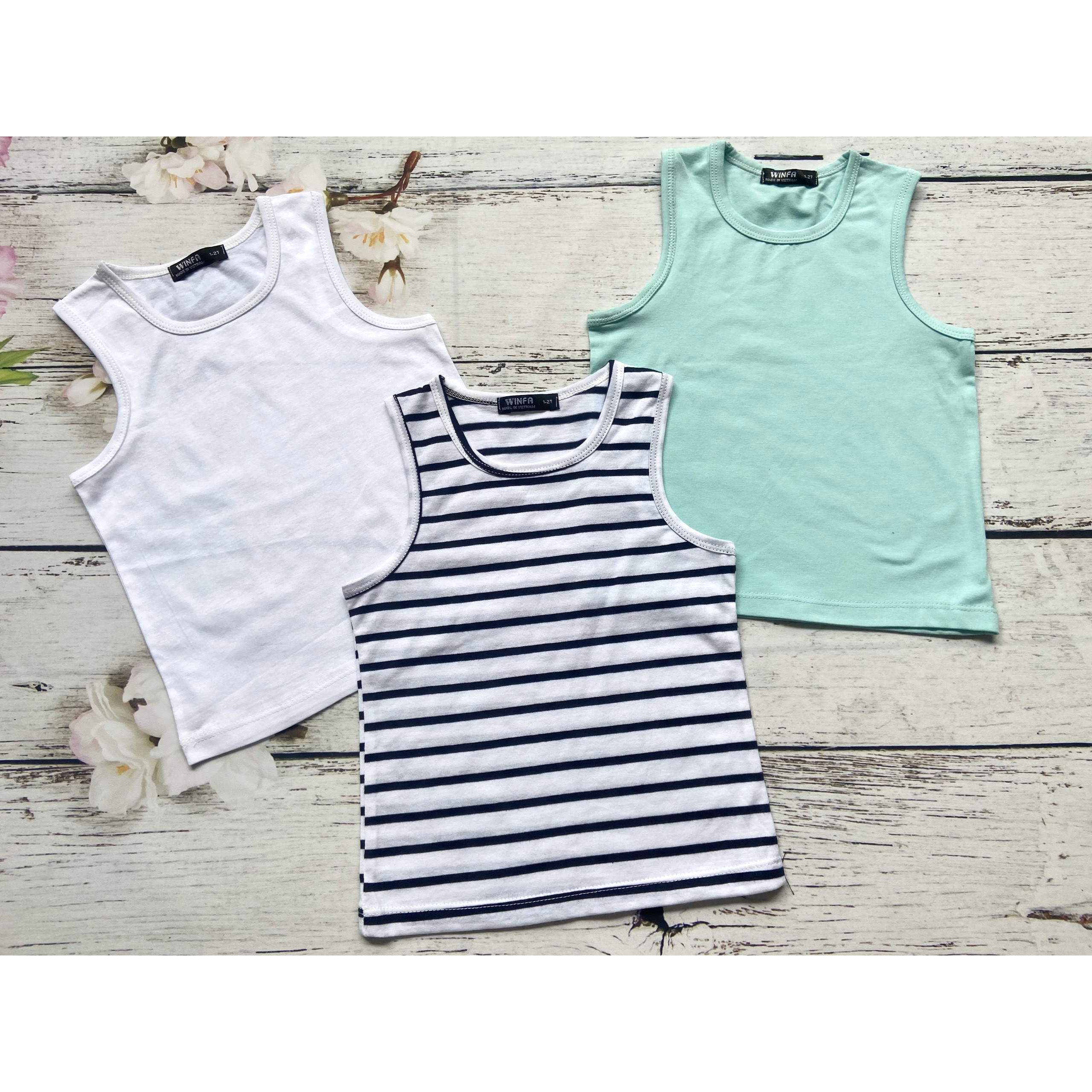 Combo 3 áo 3 lỗ trẻ em 6-30 kg - Cotton 100%