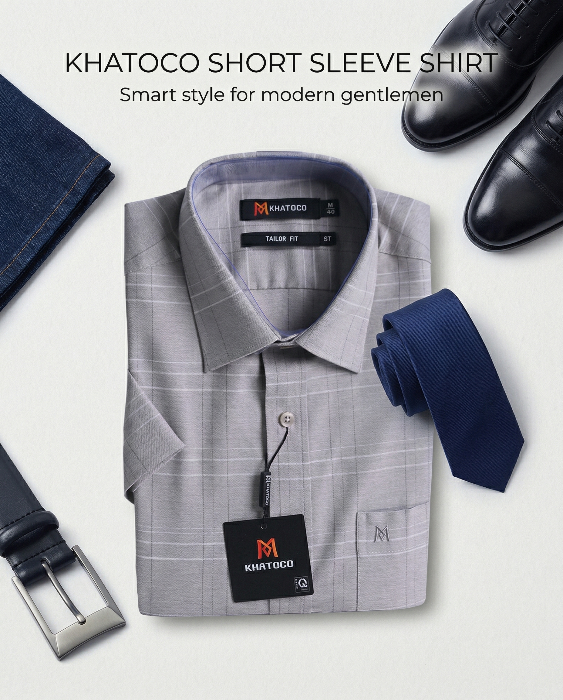 Áo sơ mi tay ngắn Khatoco (M-3XL)