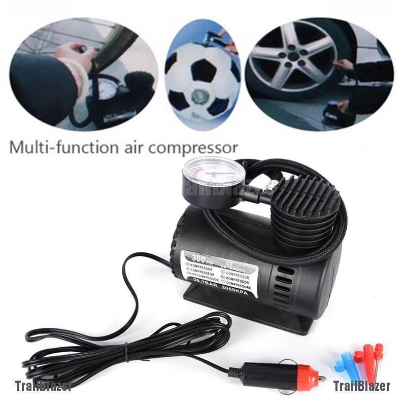 Máy Bơm Lốp Ô Tô / Xe Máy 12V 300Psi Có Đồng Hồ
