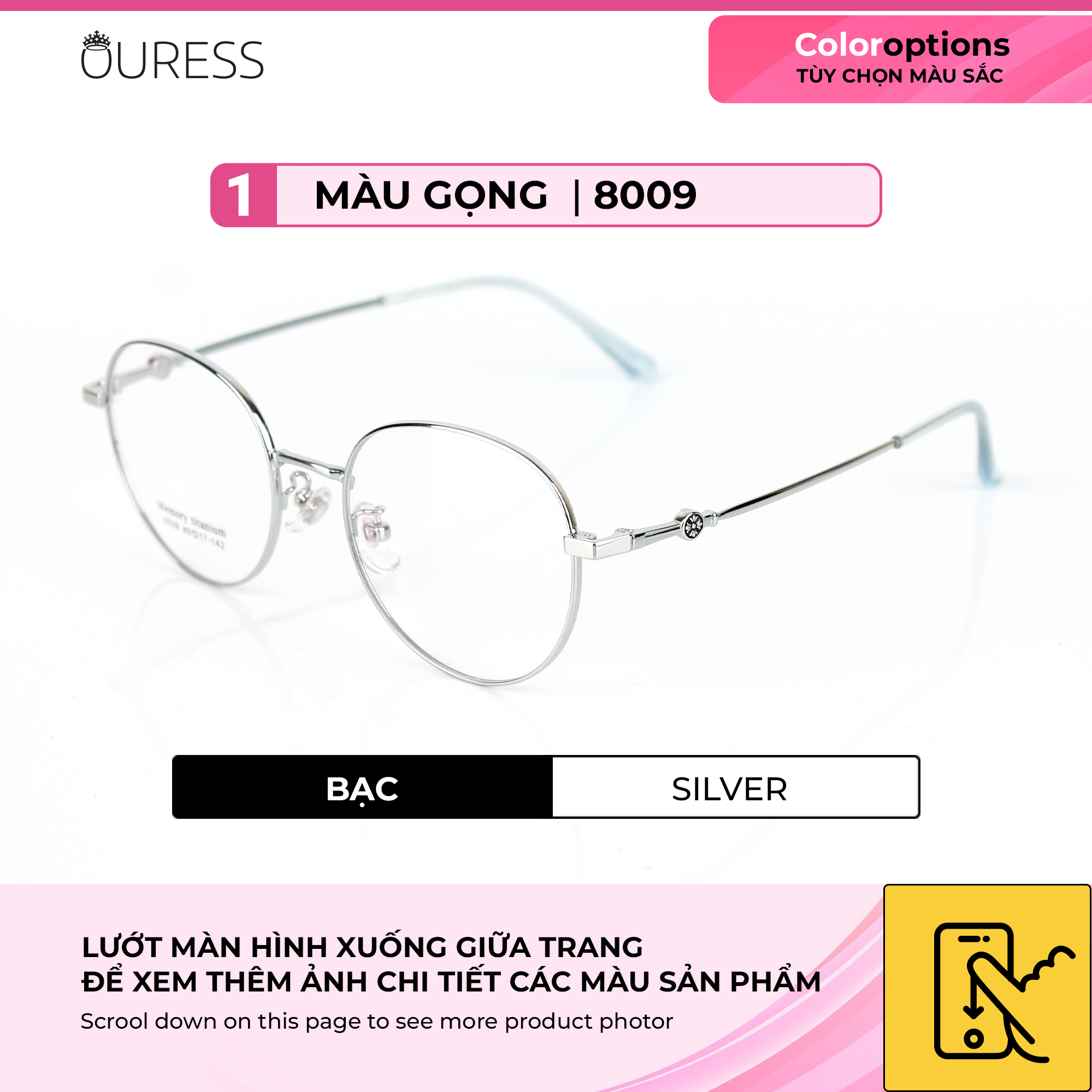 GỌNG KÍNH TITAN MMR CHẤT LIỆU CAO CẤP SIÊU NHẸ SIÊU BỀN – HÀNG CHÍNH HÃNG 8009