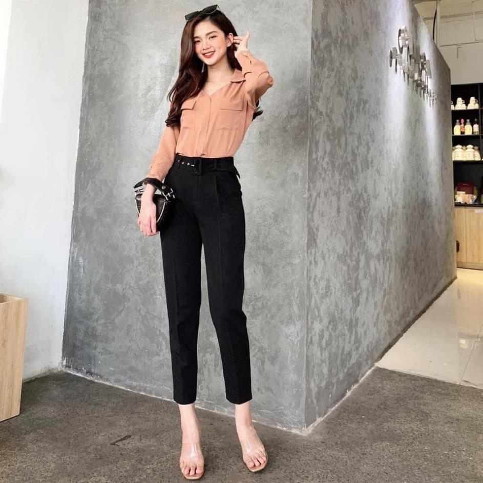 ÁO SƠ MI TRƠN THÂN LIỀN 2 TÚI AM72