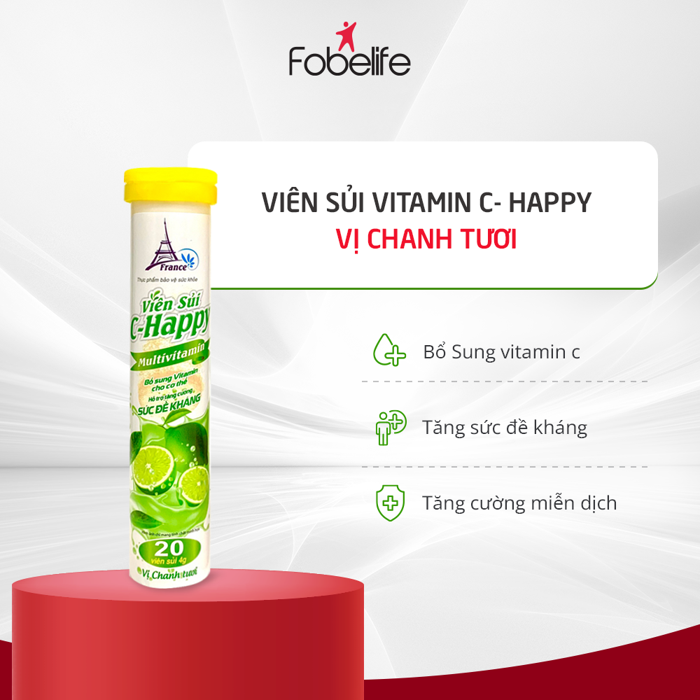 Viên Sủi Bổ Sung Vitamin C Tăng Cường Sức Đề Kháng Vị Cam, Chanh Tươi, Chanh Tươi Multi