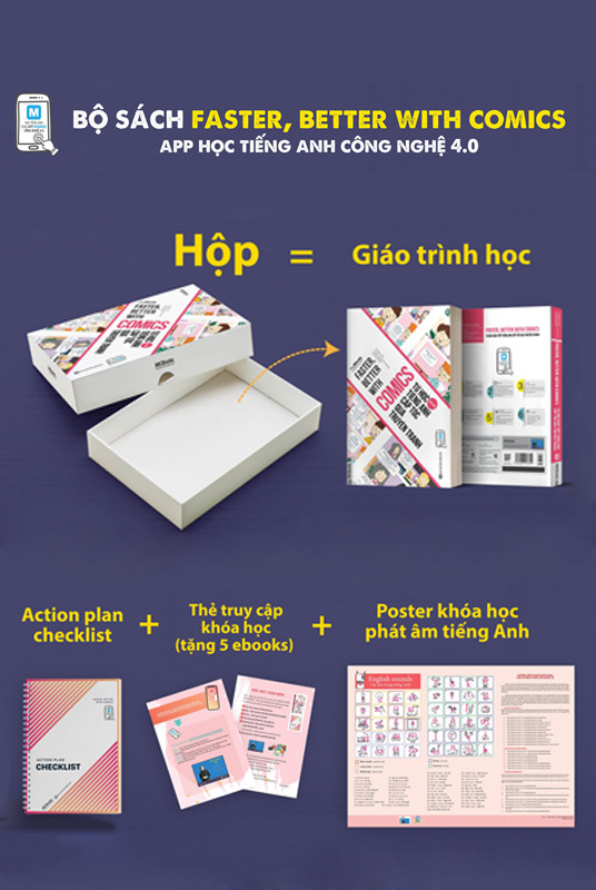 Combo Faster, Better with Comics – Tự học tiếng Anh cấp tốc qua truyện tranh + SPEEDY ENGLISH – SENTENCES - Sách học Tiếng Anh nhanh và hiệu quả nhất trong 30 ngày KR