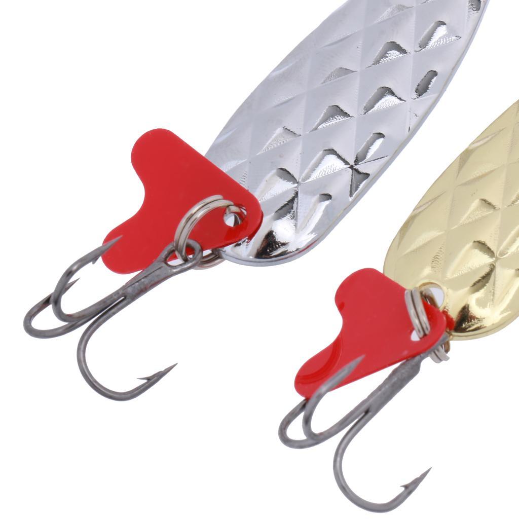 Pack of 2 Fishing Tackle Metal Spoon Lure Baits Crankbaits Lures Hook