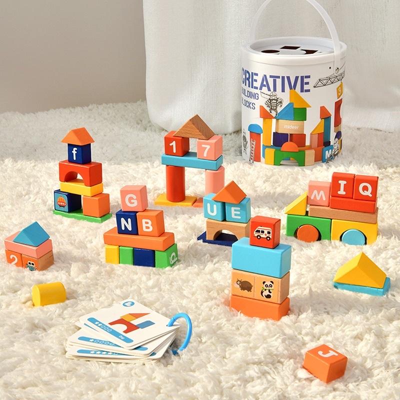 Đồ Chơi Xếp Hình Gỗ Thông minh Cho bé Sáng Tạo Creative Building Blocks Mideer