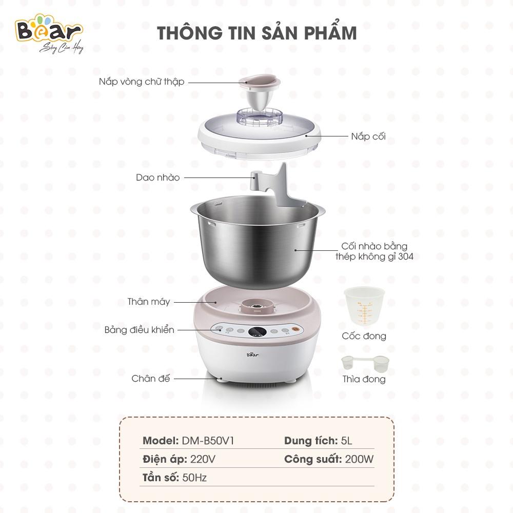 (TNB046) Máy Nhồi Trộn Bột Tự Động B-e-a-r dung tích 3.5L, 5L, 7L