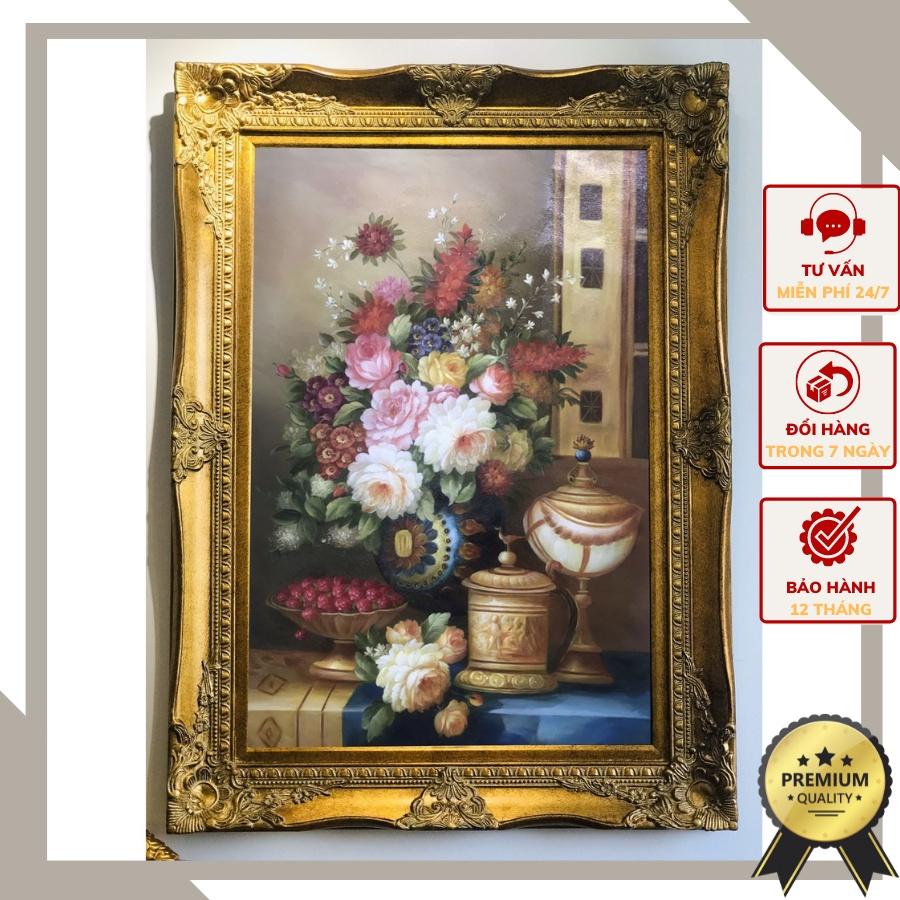 HAI mẫu tranh sơn dầu về hoa tĩnh nghệ thuật mang phong cách tân cổ điển sang trọng TSD-H.