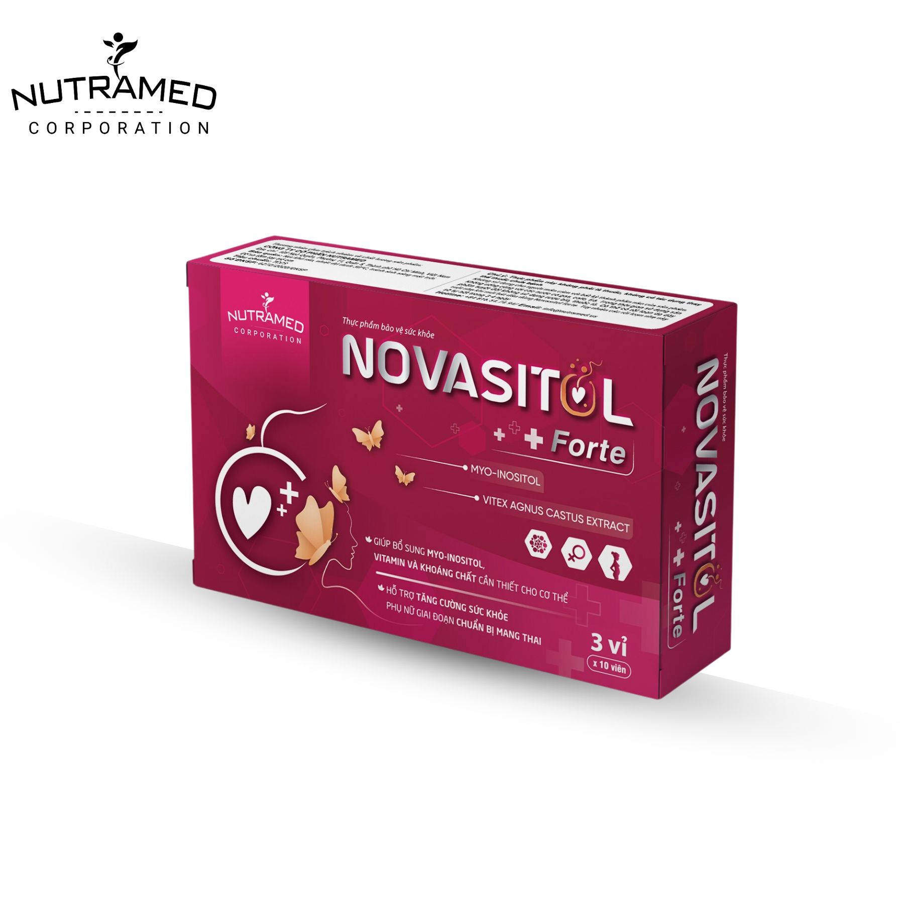Hình ảnh Viên uống Nutramed Novasitol Forte hỗ trợ cho phụ nữ hiếm muộn do PCOS, suy buồng trứng - 1 hộp x 30V