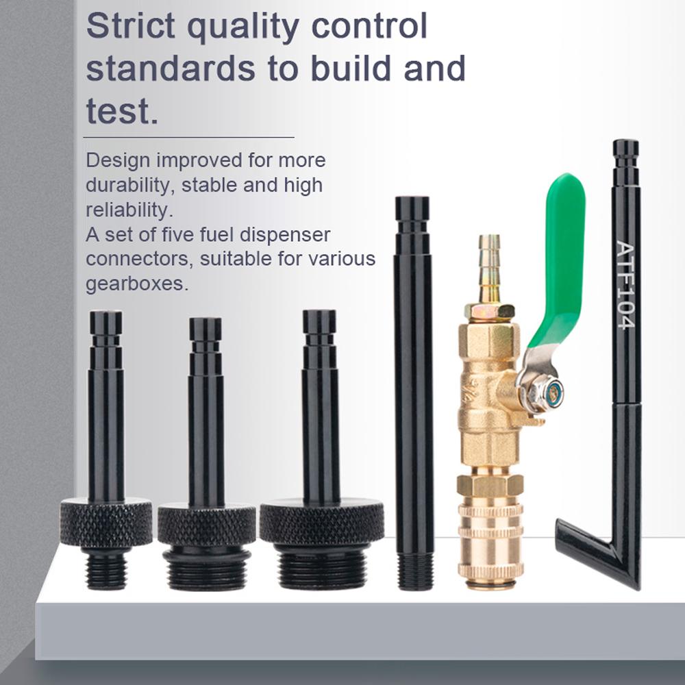 Car Oil Filling Filler Adapter Kit Auto Transmission Fluid Connector Fuel Dispenser Connector with Self-locking Interface Ball Valves Set